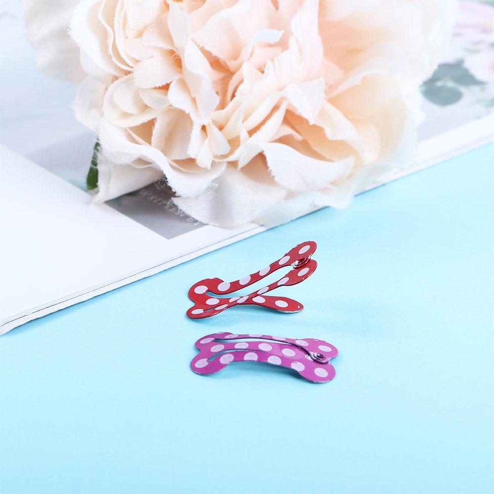 Dogs Cute Dot Pattern Bone Shape Pet Hairpin Dog Supplies Dog Hair Clip Puppy Grooming Accessories