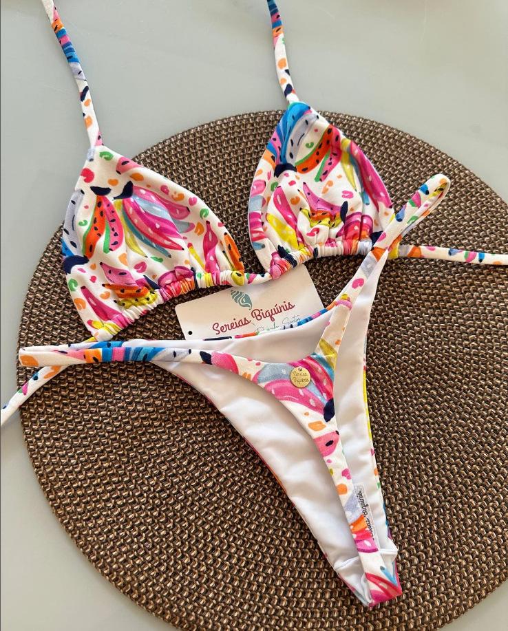 2024 European & American Lace-Up Halter Triangle Bikini – Sexy Beach Swimwear