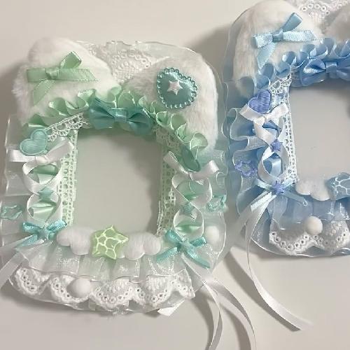 5.8cm Creative Design Kawaii Badge Pin Displaying Holder Sweet Lace Star Protector with Lanyard Fashoin Badge Clip Cover Case