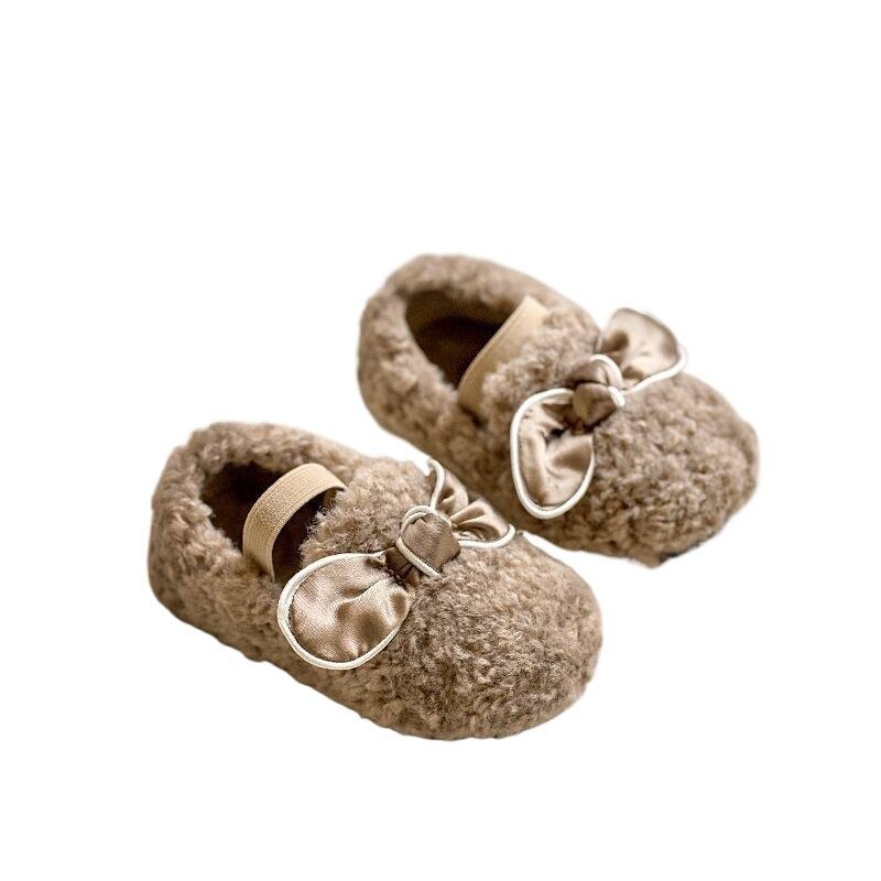 Baby Girl Shoes 2025 Winter Soft-soled Girls' Wool Shoes, Middle and Small Children's Cotton Shoes, Plush Baby Princess Toddler Shoes