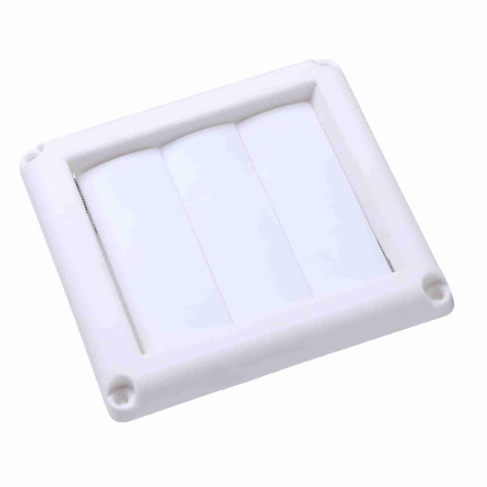White Dryer Outlet Cover With Net Ventilation Grill Active Louver Exhaust Vent Cover  House Outside