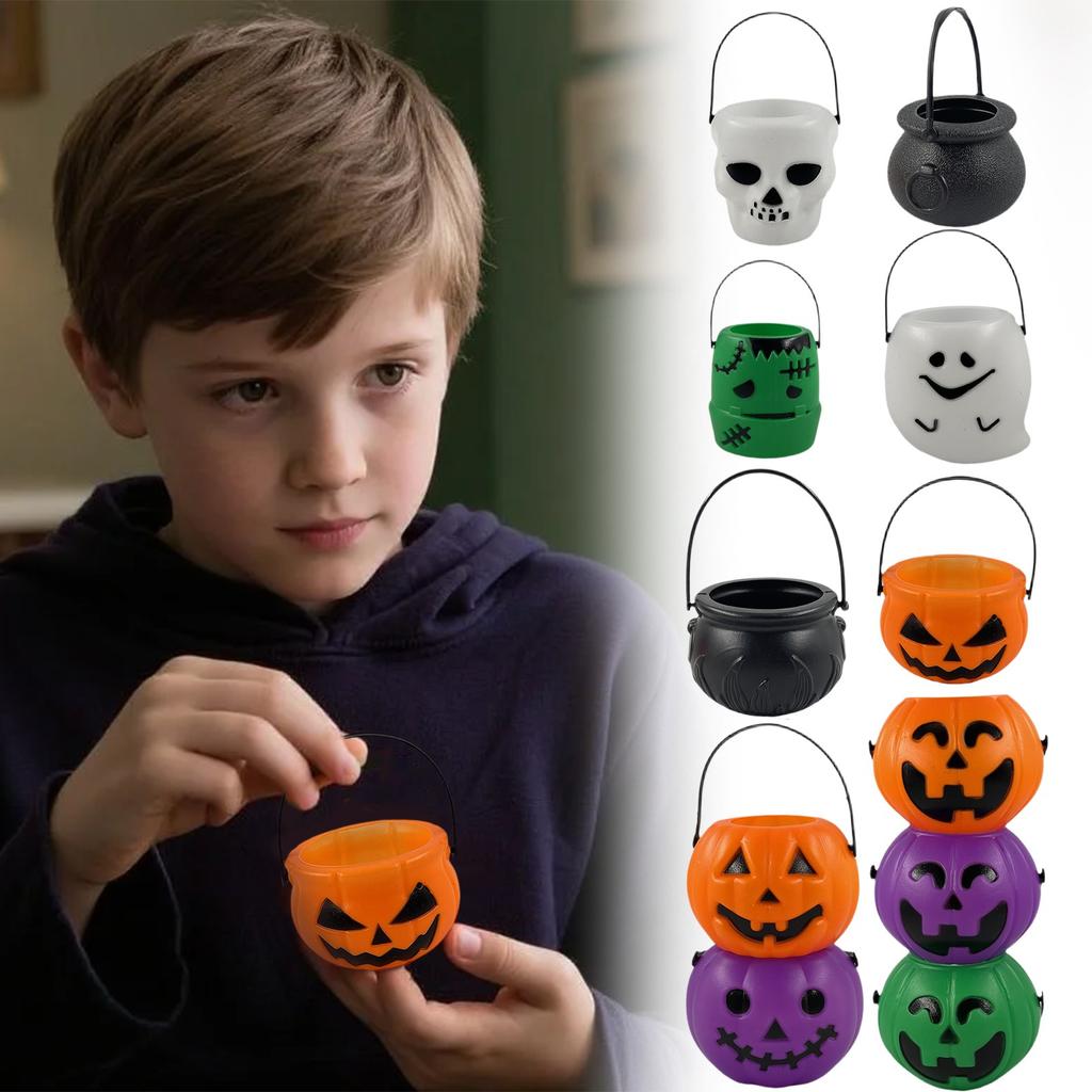 Halloween Jar, Festival Decorated Bucket, Candy Basket 11PC