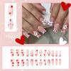 24Pcs Medium Square Stick on Nails with Elegant Bows Charms Press on Nails False Nail Manicure for Special Occasion