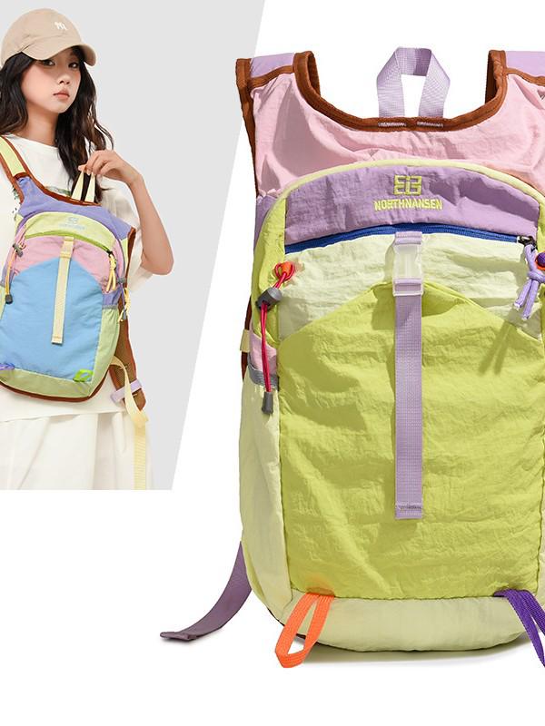 Women's Lightweight Color Block Backpack for Outdoor Sports, Travel, and Mountaineering
