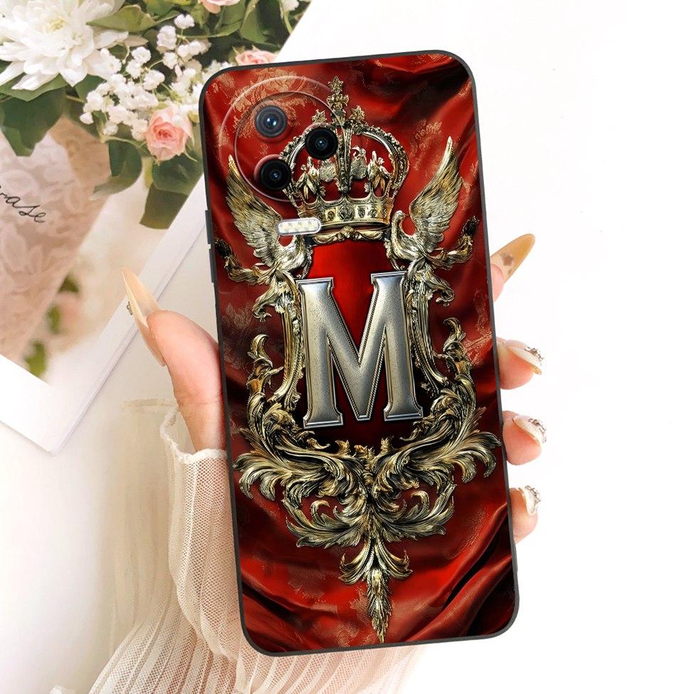 For Infinix Note 12 2023 X676C Case For Infinix Note 12 Pro 4G X676B Cover Luxury A-Z Letters Crown 2D Painted Silicone Casing