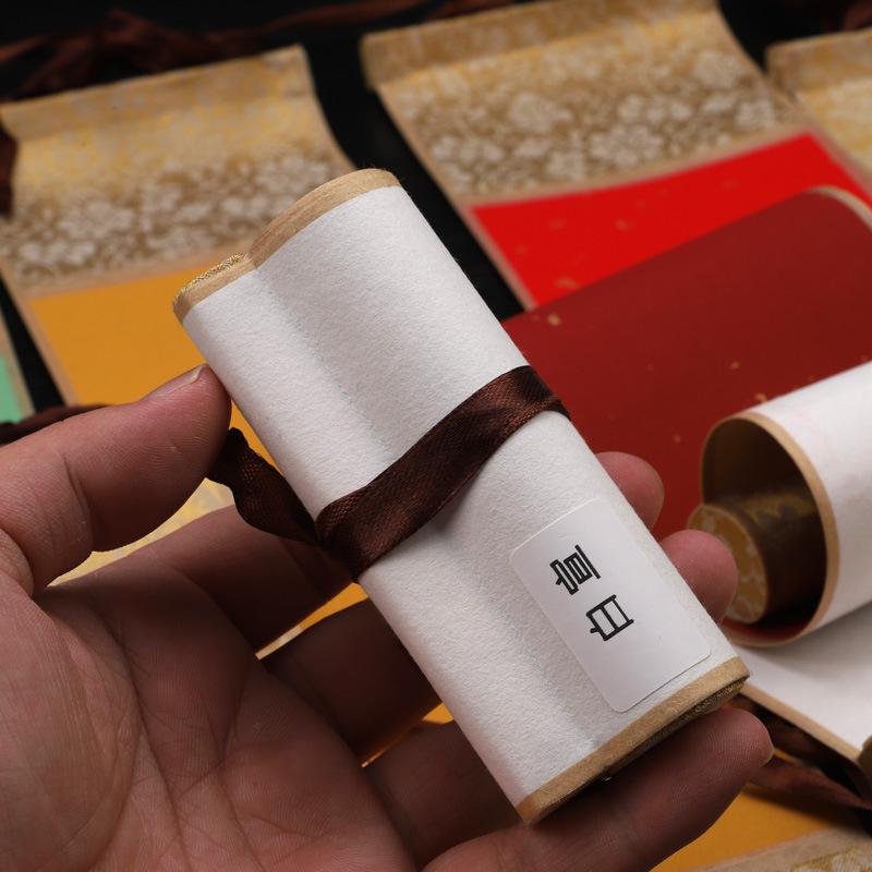 Mini Hand-Painted Hanging Scroll On Semi-Sized Xuan Paper for Calligraphy and Art