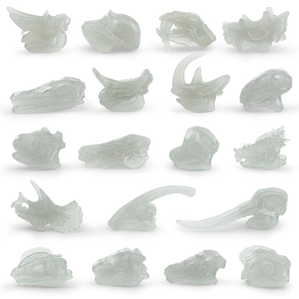 Archaeological Excavation Simulation Luminous Skull Model Dinosaur Animal Triceratops Saber-Toothed Tiger Fossil Skeleton Ornament
