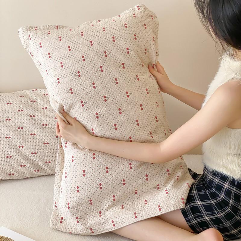 Cotton Muslin Pillowcase Set 48x74cm Soft Breathable Bedding Home Use 40s Count Pure Anti-Oil Stain