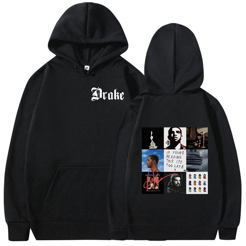 Rapper Drake Music Album Cover Graphic Hoodies Men's Fashion Hip Hop Vintage Sweatshirts Autumn/Winter Fleece Warm Pullovers Y2k