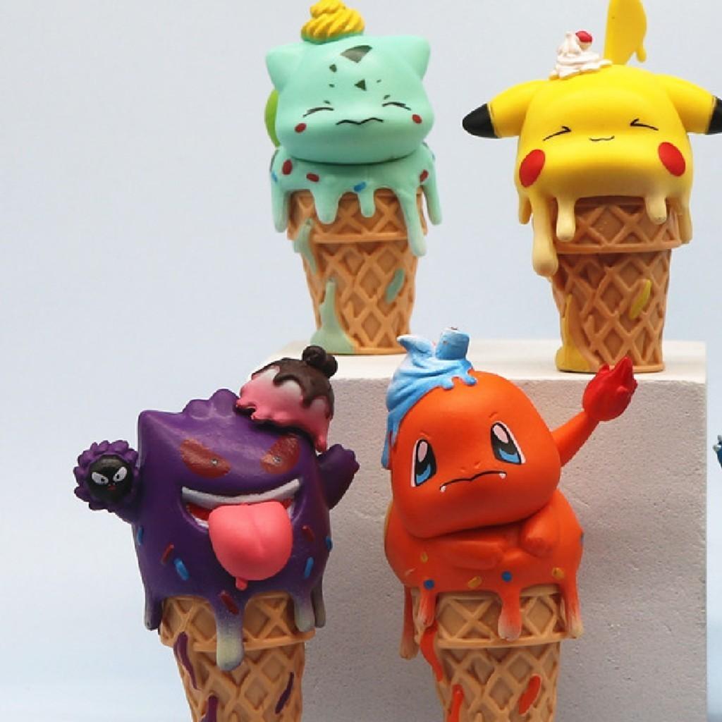 Adorable Ice Cream Pokemon Cos Series Cartoon Figures For Anime Lovers Car Decoration