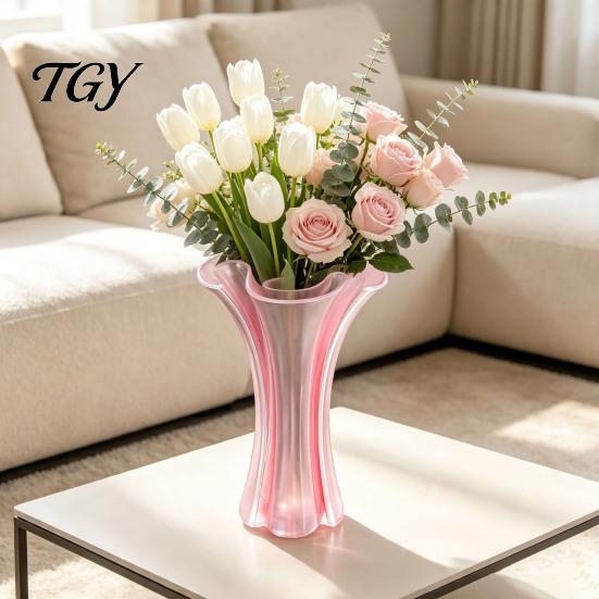 Woondecoratie Accessoires Moderne 3D Geprinte Vaas, Artistieke Bloem Elegante Decoratieve Vaas Tafeldecoratie voor Kunstbloemen, Verse Bloemen