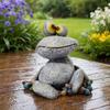 Garden Frog Statue, Cartoon Frog Figurine, Waterproof Resin Animal Sculpture for Yard Patio Lawn Decor