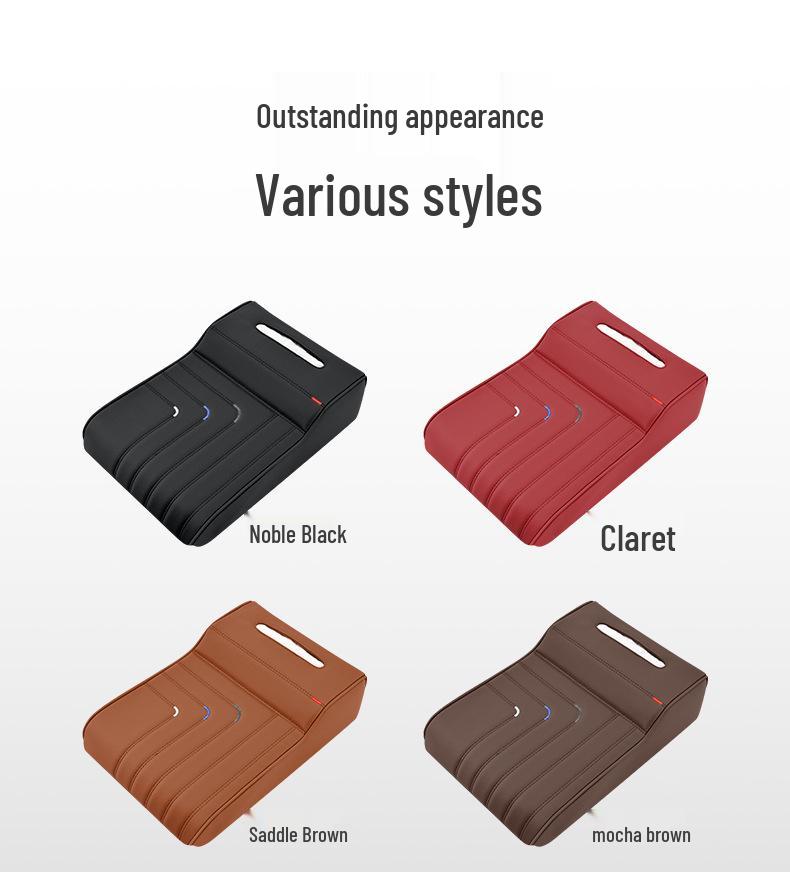 Universell bilarmstödspdyna av minnesskum med hållare för papperslåda