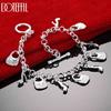 925 Sterling Silver Shoe Bag Pendant Fashion Bracelet Wedding Jewelry