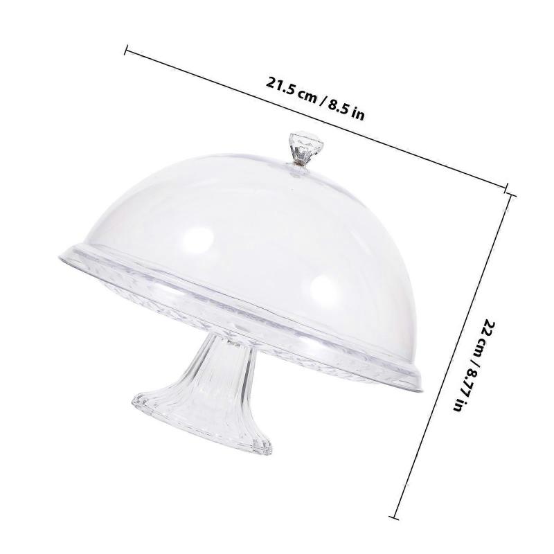 Covered Dessert Tray 1 Set Acrylic Cake Storage Supply For Household Users Dust-proof