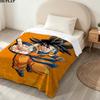 1PC Son Goku Patterned Flannel Blanket Suitable For All Seasons For Home Decor Warmth And Comfort Gifts Holiday Present