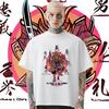 Samurai Round Collar Loose Big Size Clothes Harajuku Men's Tshirt Graphic Printing Hippie Tee Fashion Tops Frivolous Tees