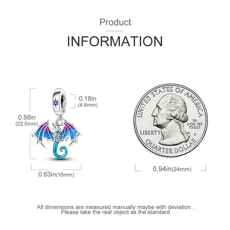 Original Charms Copper Fantasy Flying Dragon Pendants Fit Charms Plata Bracelets For Women Jewelry Making Diy Fine Gifts