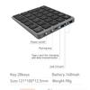 Jomaa Bluetooth-Nummernblock, 28 Tasten, Aluminium, wiederaufladbar, kabelloser Ziffernblock mit USB-HUB-Anschluss, Numpad, Finanzbuchhaltung