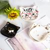 Ceramic Small Storage Tray Creative Korean Cartoon Kitten Plate Snack Cake Plate Jewelry Dish Sauce Dish Home Kitchen Tableware