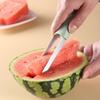 Küche 3-in-1 Wassermelonen-Eis am Stiel Schneidewerkzeug, Edelstahl-Fruchtclip, Ausstecher, multifunktionaler Haushalts-Fruchtteiler