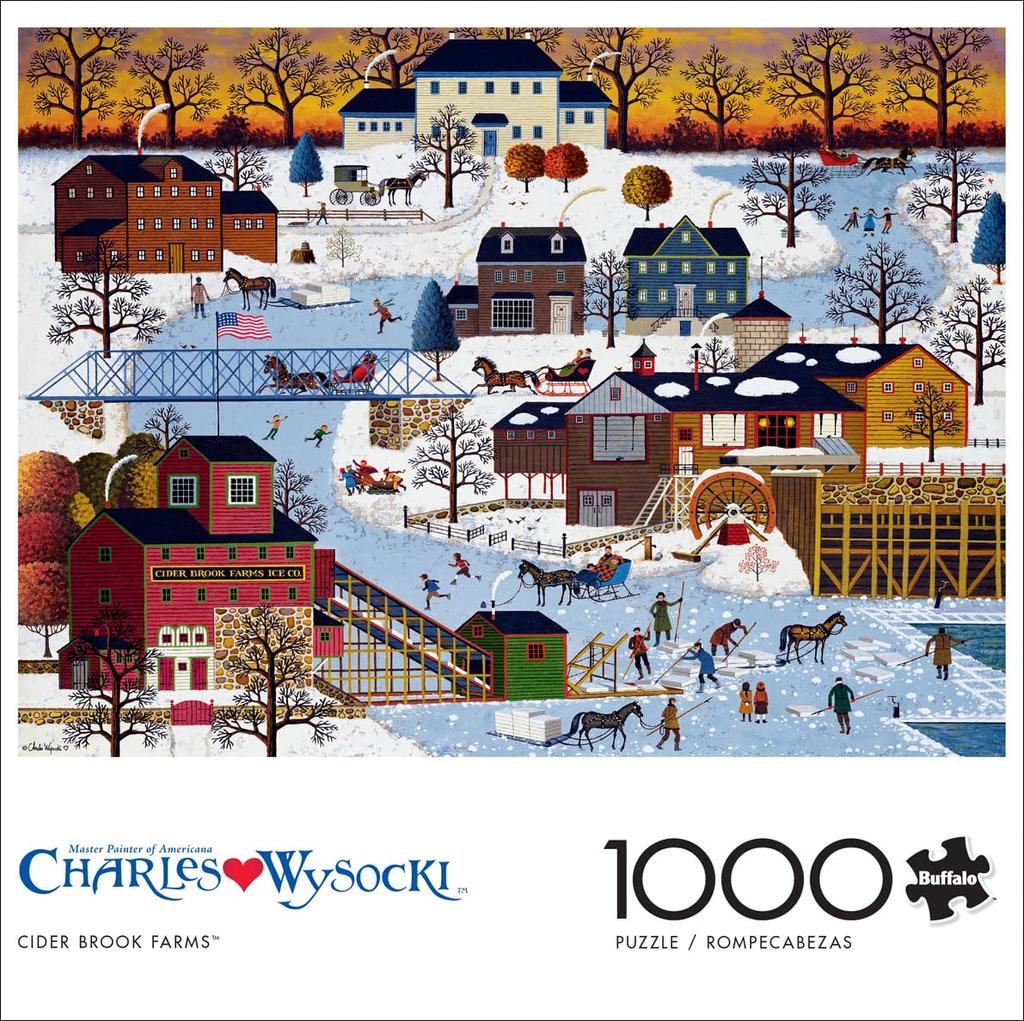 Buffalo Games Charles Wysocki Cider Brook Farm 1000 Piece Puzzle для взрослых Сложный пазл Идеально подходит для игрового вечера Готовые размеры пазла