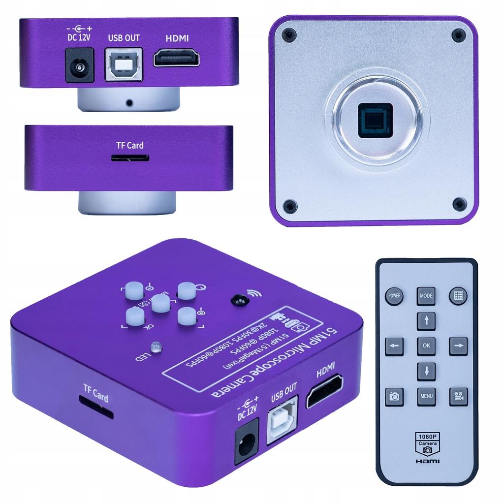 Rosfix Zestaw Mikroskopowy 3w1 – Kamera 51MP z HDMI i USB | Obiektyw 100x | Platforma Aluminiowa 50mm i 40mm