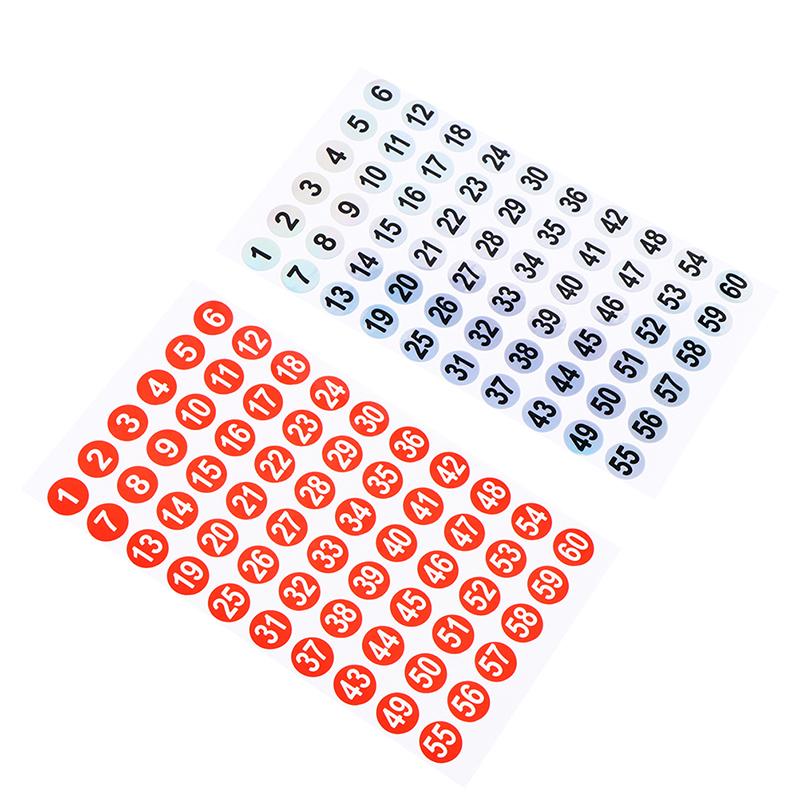 3Sheets Number Sticker 1-180 Label For Nail Polish Color Round Hologram Marking