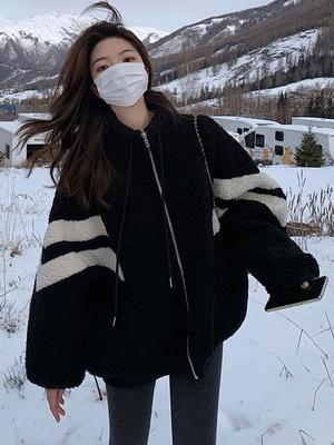 Veste d'hiver polyvalente épaisse et chaude Veste en peluche d'agneau pour femmes
