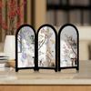 Design Cinese Stile Medio Antico Fiore Uccello Inchiostro Bambù Paravento Decorazione da Scrivania Tavolino Soggiorno Decor