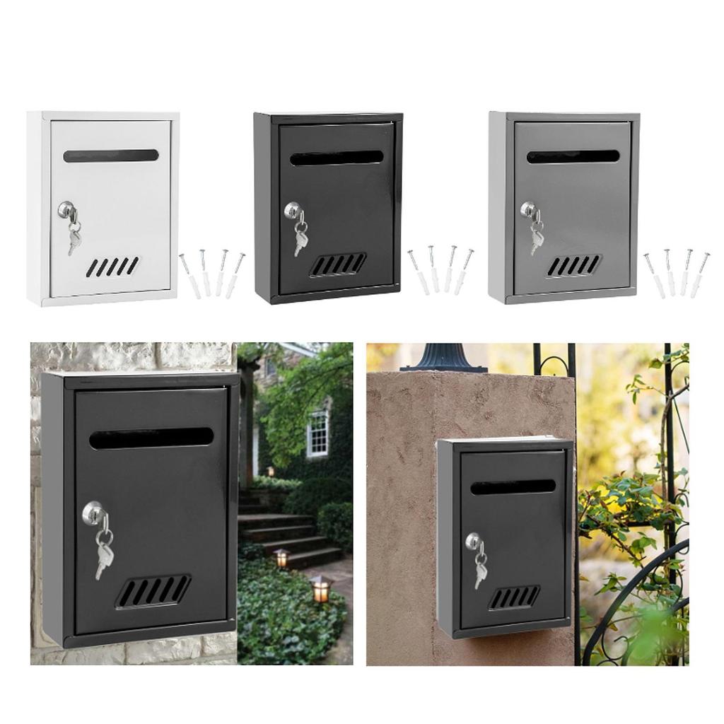 Wall Mounted Mailbox Letter Box Mail Insertion Locking Mail Box for Outdoor Office Front Door House External Home Decoration