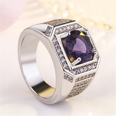 Ring High-end Fashion Ring Domineering Men's Diamond Ring Creative Full Diamond Micro-set Ring
