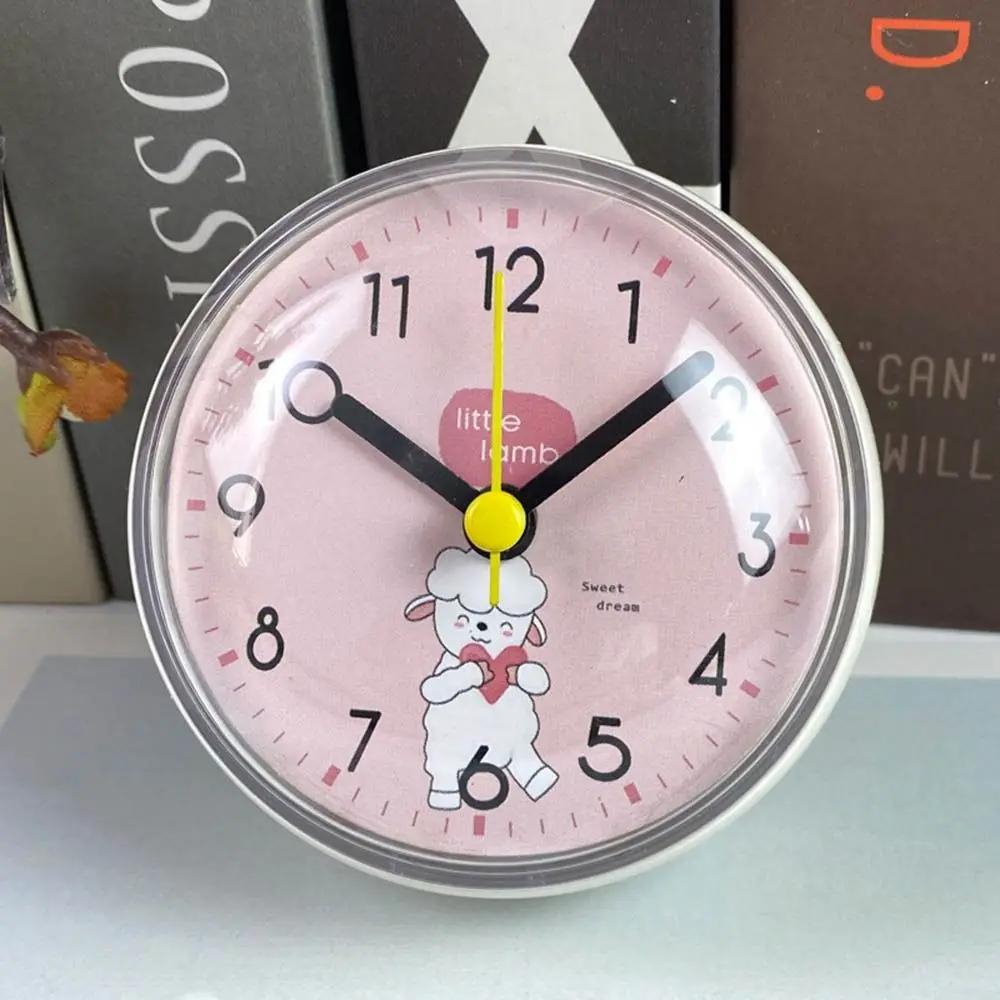 Mini Sucker Wall Clock Bathroom Anti-Fog Waterproof 7cm Kitchen Toilet Small Quartz Table Clock