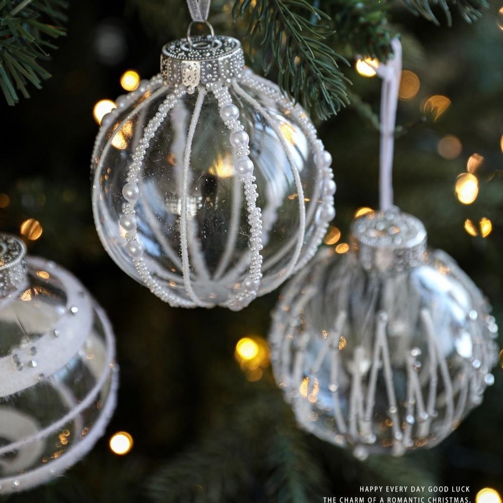 8CM Transparent Christmas Tree Ornament DIY Christmas Hanging Ornament Christmas Tree Decor