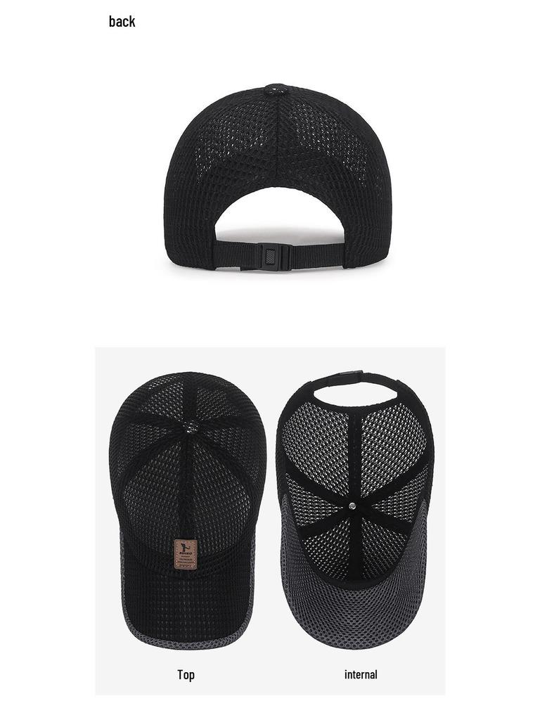 Men's Summer Mesh Baseball Cap - Breathable Sun Protection for Outdoor Travel and Fishing