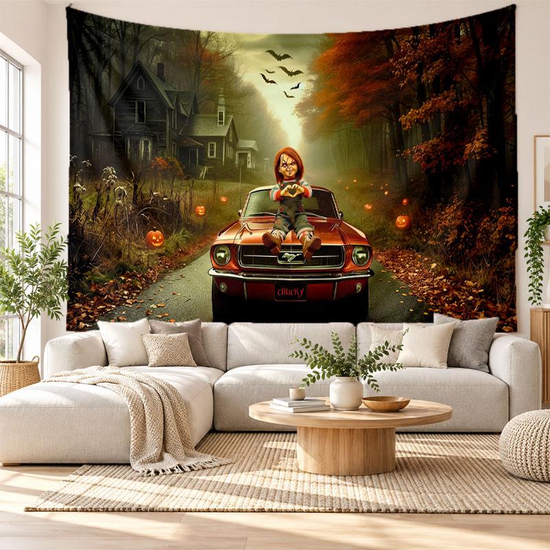 Child's Play Chucky Tiffany Wall Tapestry Home Decor Hanging Cloth Art Background Tapestry for Bedroom