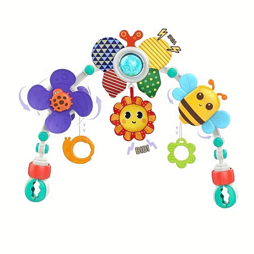 Adjustable Hanging Mobile Toy for Infants Vibrant Nature Themed Design with Butterflies, Flowers, and Bees  Ideal for Crib, Car Seat, and Stroller