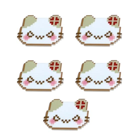 

5Pcs Girl Hairpins Pixel Cat Funny Expression Design Non-Slip Clips Broken A