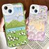 Shockproof Cartoon Painted Pattern Crystal Phone Case Transparent Soft Full Cover Camera Protection Cover for IPhone Samsung Redmi OPPO Realme Vivo