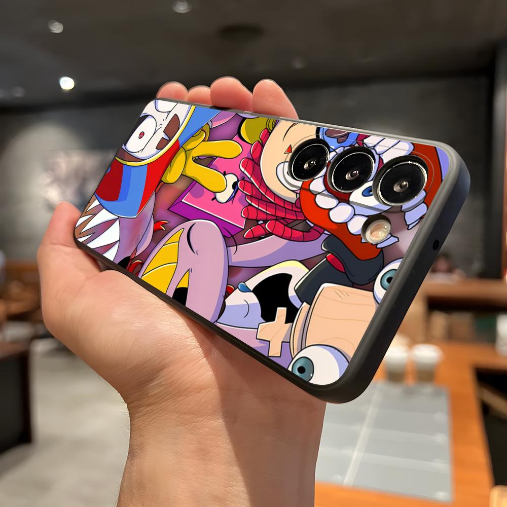 Niesamowite etui na telefon D-Digital C-Circus do Samsung A56 A36 A26 A16 A15 A25 A35 A55 A14 A34 A24 A54 Czarne Miękkie