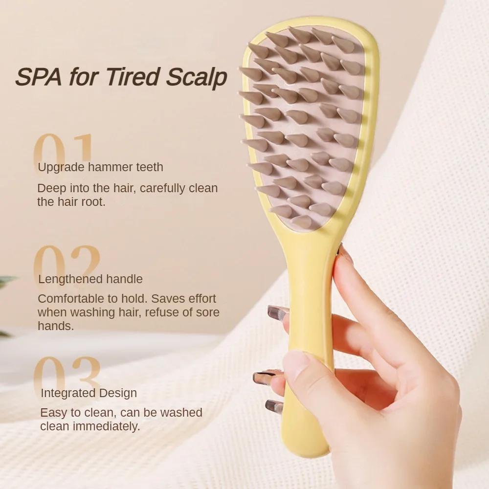 Long Handle Shampoo Brush Silicone Scalp Massage Comb Hair Washing Brush Head Massager Bath Brush Body Scrubber Hair Accessories