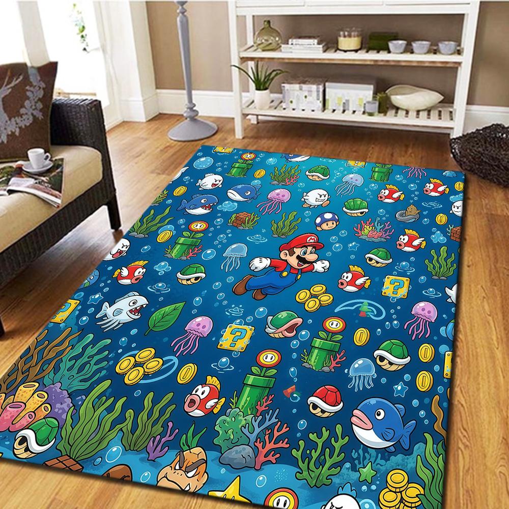 Super Mario Home Decor Carpet, Bedroom Floor Rug, Digital Printing Movie Mat, Large Play Mat -HYQ85
