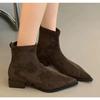 Neue Mode Damen Hot Sale Schuhe Knöchel Damenstiefel Mode Reißverschluss hinten Büro und Karriere Sexy Spitzschuhe für Damen