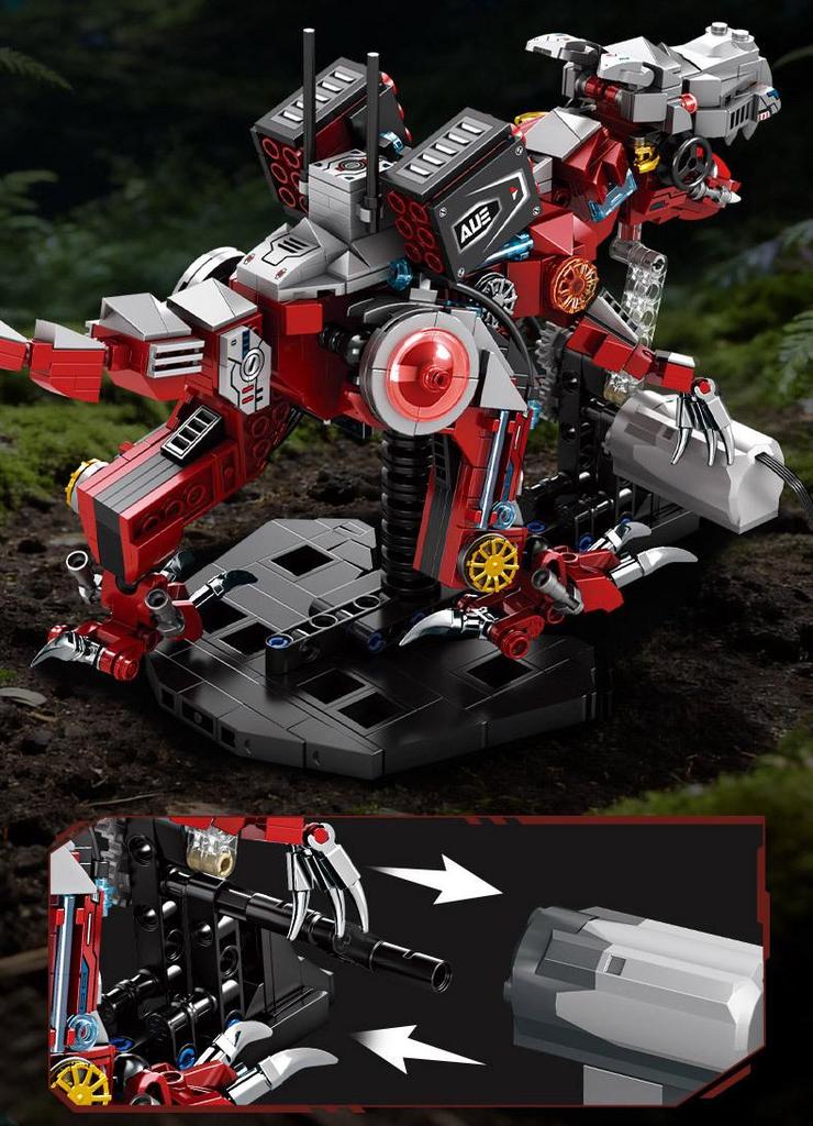 Electric Tyrannosaurus Rex Mechanical Dinosaur Building Blocks - Educational Toy for Boys