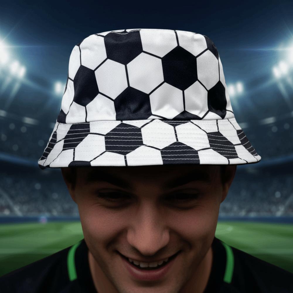 Breathable Soccer Pattern Bucket Cap Korean Style Football Fisherman Hat Sunscreen Basin Cap Women