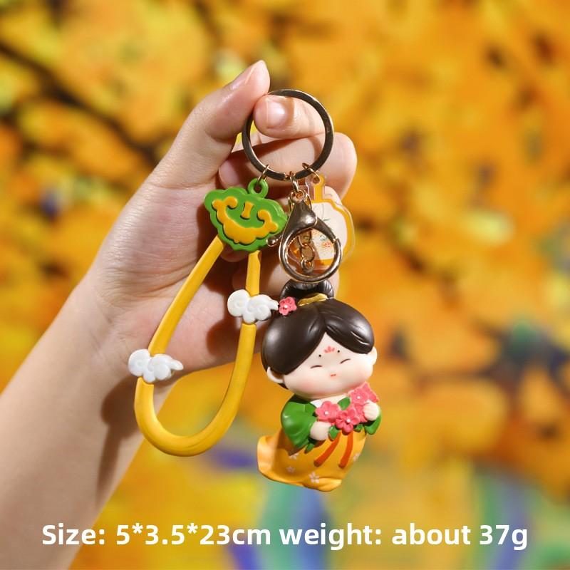 Ancient-style Tang Xiao Tang Keychain Pendant, Cute Doll-shaped Creative Chinese-style Tang Court Lady Pendant.