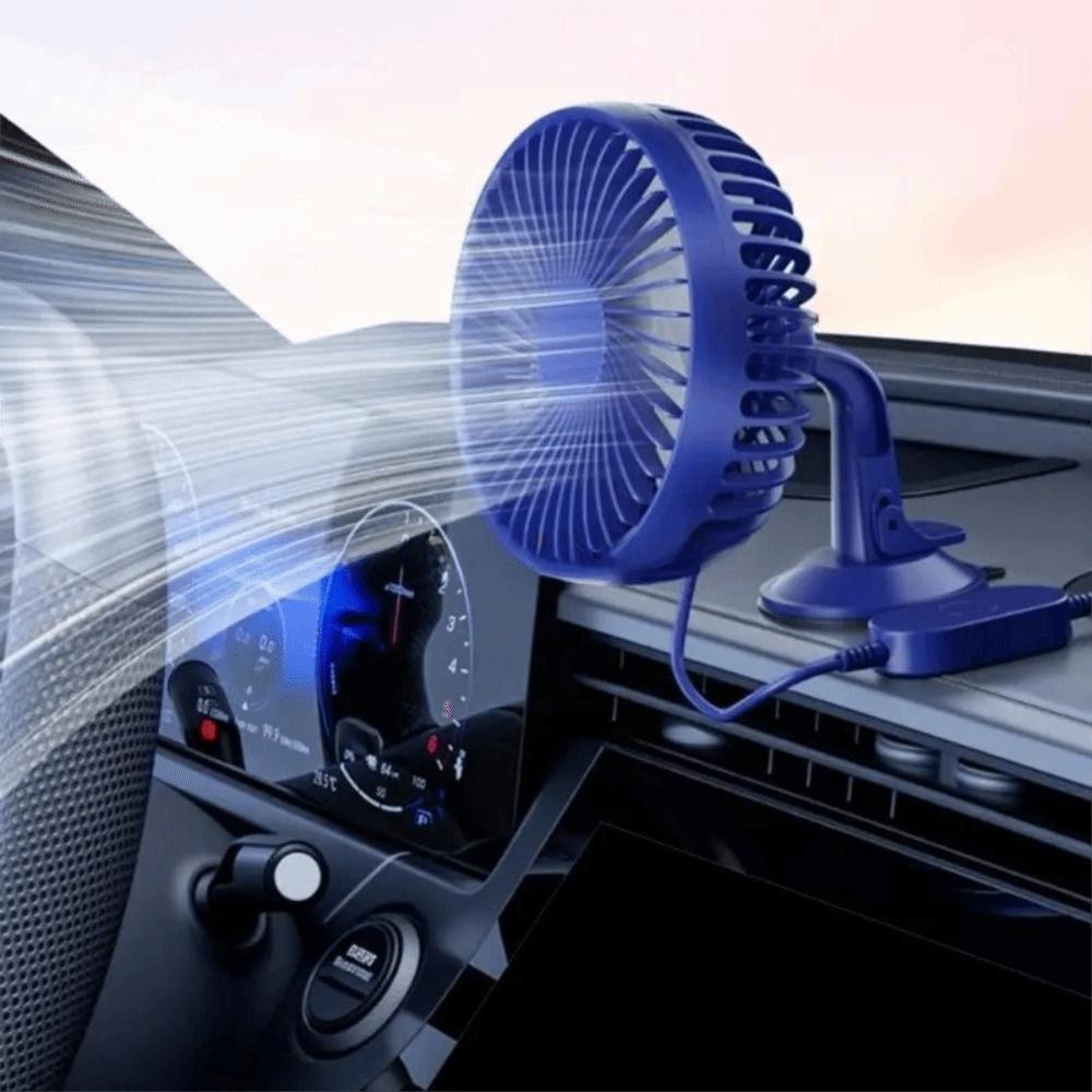 Quiet Operation Dual-Head Car Fan Multi-Angle Adjustable Electric Fan  Driving Environment
