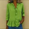 Summer New Women's Solid Color Ruffled T-shirt for Women Casual Three-quarter Short-sleeved Shirt for Women