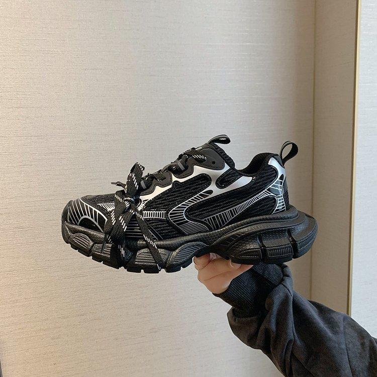 Dirty Old Paris Lace-up Dad Shoes Women's 2025 Spring New Fashion Platform Retro Casual Sneakers