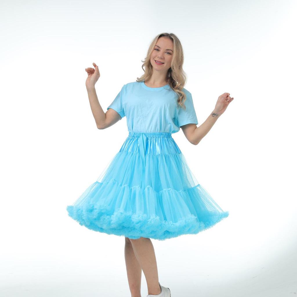 Adult Lolita Super Puffy Hexagonal Mesh Skirt Petticoat for Cosplay Dance